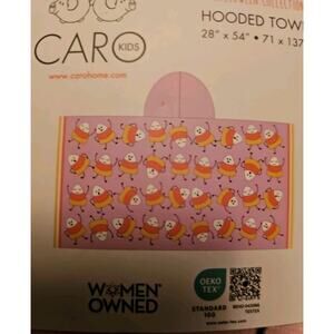 Hooded Towel Halloween Candy Corn Caro Kids. Pink 28 X 54 In